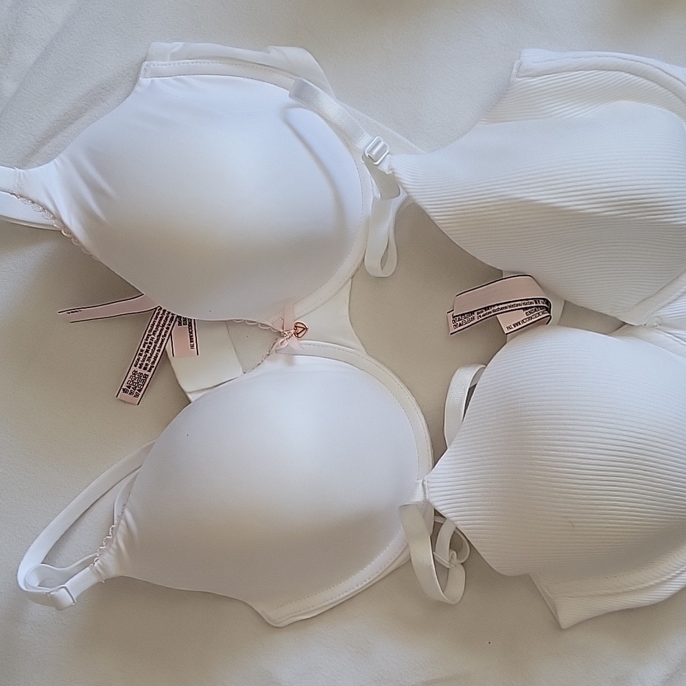 Victoria Secret White Bras 34DD
